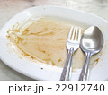 Empty dish with spoon and fork after food 22912740