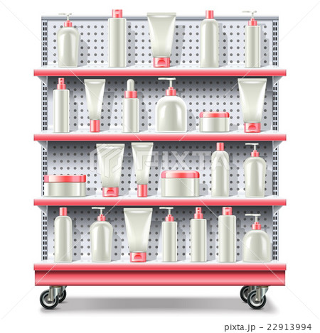 Vector Supermarket Shelves with Cosmetics Vector Supermarket Shelves with Cosmetics 22913994