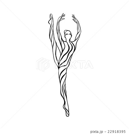Creative silhouette of gymnastic girl. Art Creative silhouette of gymnastic girl. Art 22918395