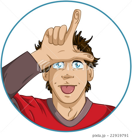 Guy Shows Loser Signal With His Fingers Guy Shows Loser Signal With His Fingers 22919791