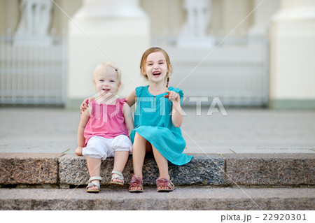 Portrait of two little sisters Portrait of two little sisters 22920301