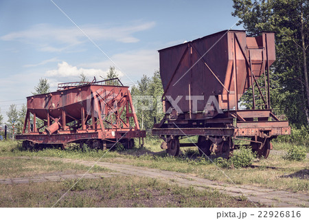Old industrial railway cars for metallurgy plant 22926816