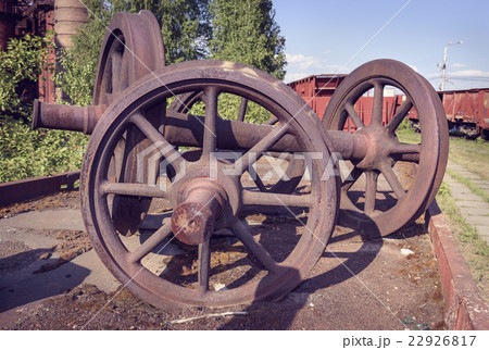 Old railcar wheelset Old railcar wheelset 22926817