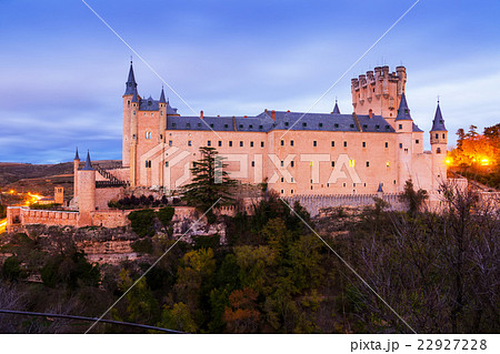 Autumn dusk view of Alcazar of Segovia 22927228