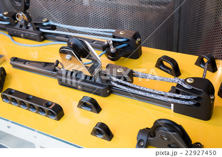 Lock pins hardware on stand close up 22927450