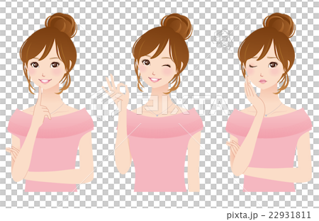 若い女性　表情セット 22931811