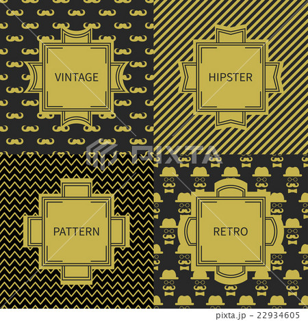 Set of gold hipster fashion geometric seamless Set of gold hipster fashion geometric seamless 22934605