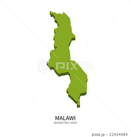 Isometric map of Malawi detailed vector 22934964