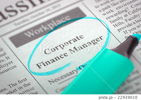 Corporate Finance Manager Hiring Now. 22939010
