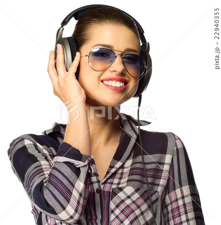 Young woman listen music Young woman listen music 22940355