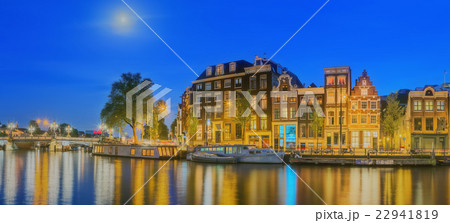 Amstel river, canals of Amsterdam. Netherlands 22941819