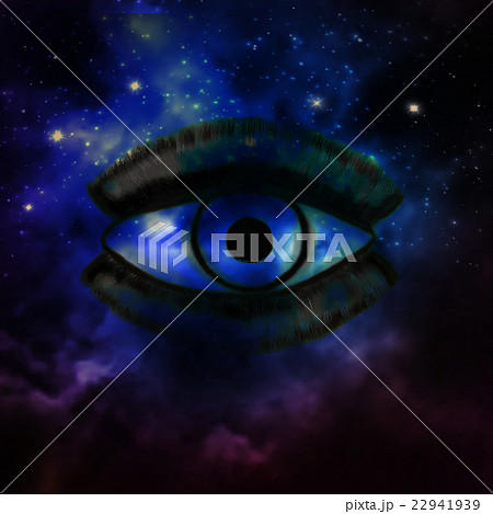 Woman Eye and cosmic space with stars music Woman Eye and cosmic space with stars music 22941939
