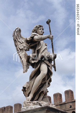 天使の像 天使の像 小鳥付き クリーム色