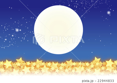 背景素材壁紙 星の模様 スターダスト 星屑 銀河 夜空 天の川 天の河 キラキラ 満月 月光 夜景 のイラスト素材