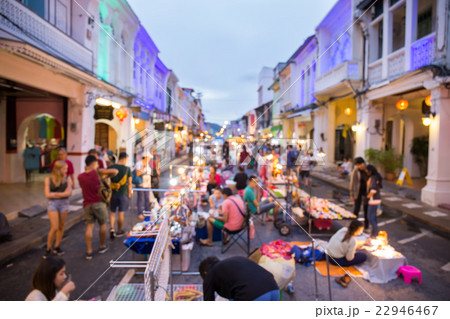 Blur of shop at walking street night market Blur of shop at walking street night market 22946467