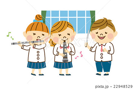 練習する吹奏楽 その2のイラスト素材 22948529 Pixta