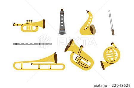 Wind Instrument Part Musical Instrument Various Stock Illustration