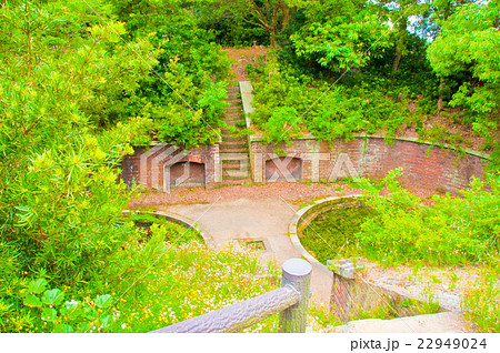 友ヶ島 砲台跡 天空の城ラピュタと人気 の写真素材