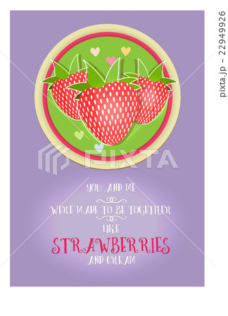 Valentines card from phrase love strawberry  22949926