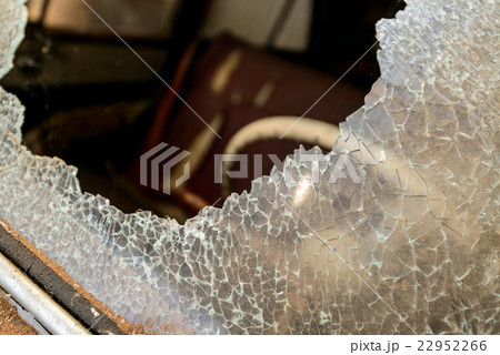 Cracked car windshield 22952266
