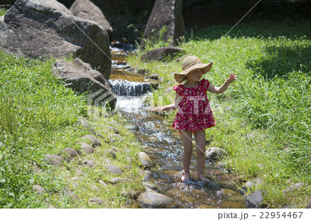 水遊びをする女の子 22954467