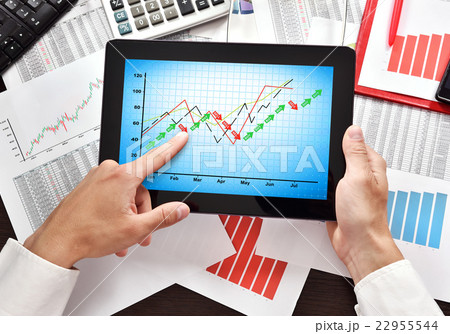 digital tablet with stock chart o digital tablet with stock chart o 22955544