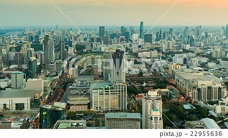 Aerial view, Bangkok central business downtown  22955636