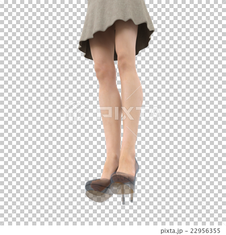 Transparent shoes in shoes Women's leg perming3DCG Illustration material 22956355
