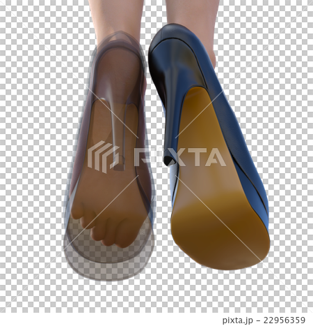 Transparent shoes in shoes Women's leg perming3DCG Illustration material Transparent shoes in shoes Women's leg perming3DCG Illustration material 22956359