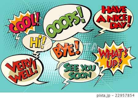 Set of retro comic bubbles pop art phrases Set of retro comic bubbles pop art phrases 22957854