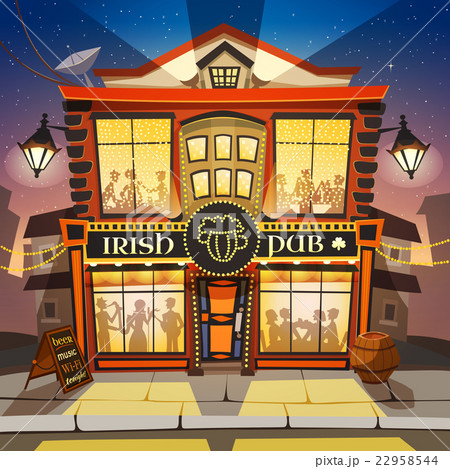 Irish Pub Cartoon Illustration  22958544