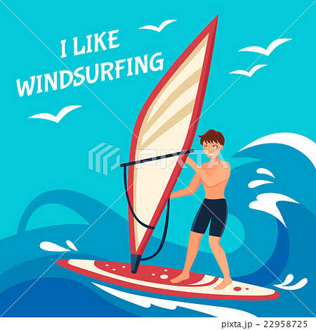 Windsurfing Background Illustration  22958725