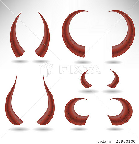 Halloween Red Hornsのイラスト素材