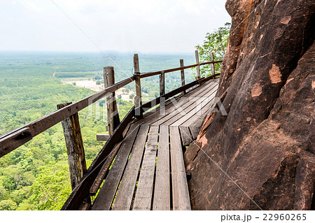 Wooden walkway on sandstone mountains 22960265