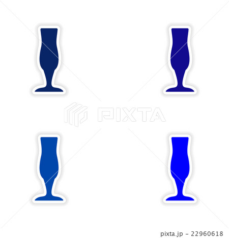 assembly realistic sticker design on paper drinks 22960618
