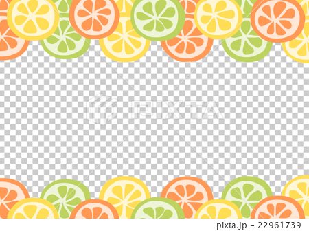 レモン 柑橘類 イラスト フレームのイラスト素材