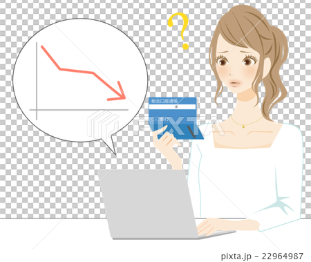 Looking at minus passbook Woman question 22964987