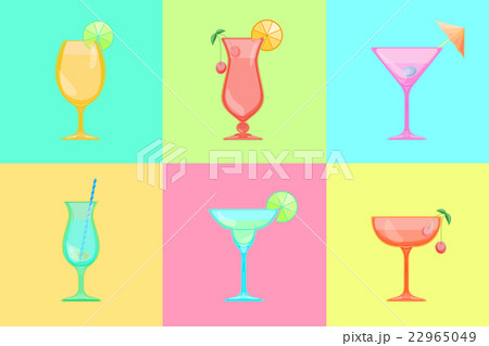 Set of cocktail icons Set of cocktail icons 22965049