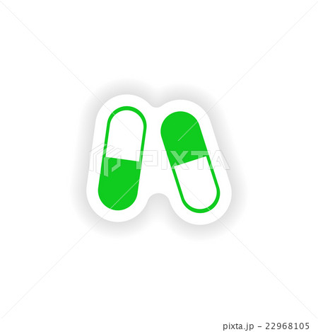 icon sticker realistic design on paper pills 22968105