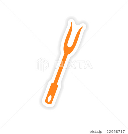 icon sticker realistic design on paper fork 22968717