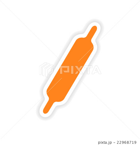 icon sticker realistic design on paper rolling pin 22968719