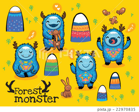 Vector cartoon funny monsters set 22970835
