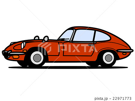 スポーツクーペ 赤のイラスト素材