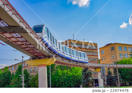 Cityscape of Moscow with monorail train 22974476
