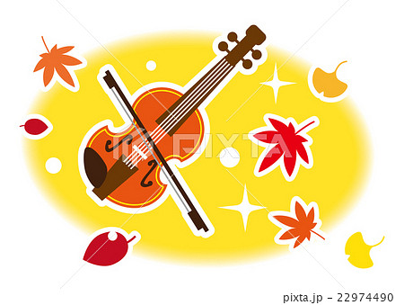 芸術の秋 バイオリンのイラスト素材