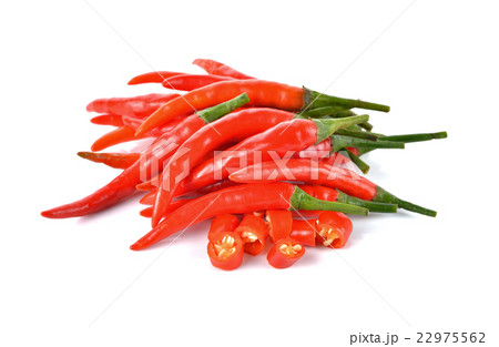red chili with stem on white background red chili with stem on white background 22975562