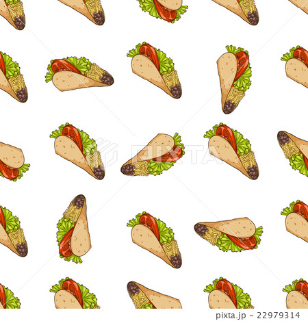 Seamless pattern color taco 22979314