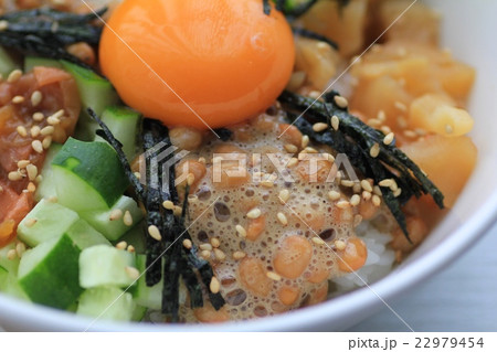 具沢山の納豆丼　おうちご飯 22979454