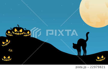 Pumpkin and cat halloween silhouette Pumpkin and cat halloween silhouette 22979821