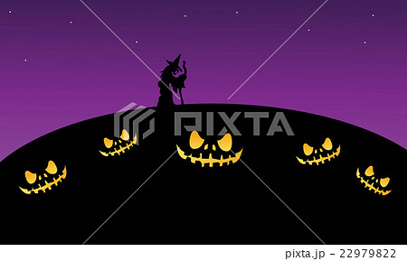 Scary halloween at night with witch 22979822